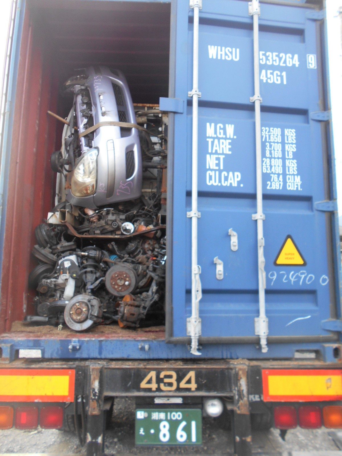 Japanese used auto parts container export to Dubai